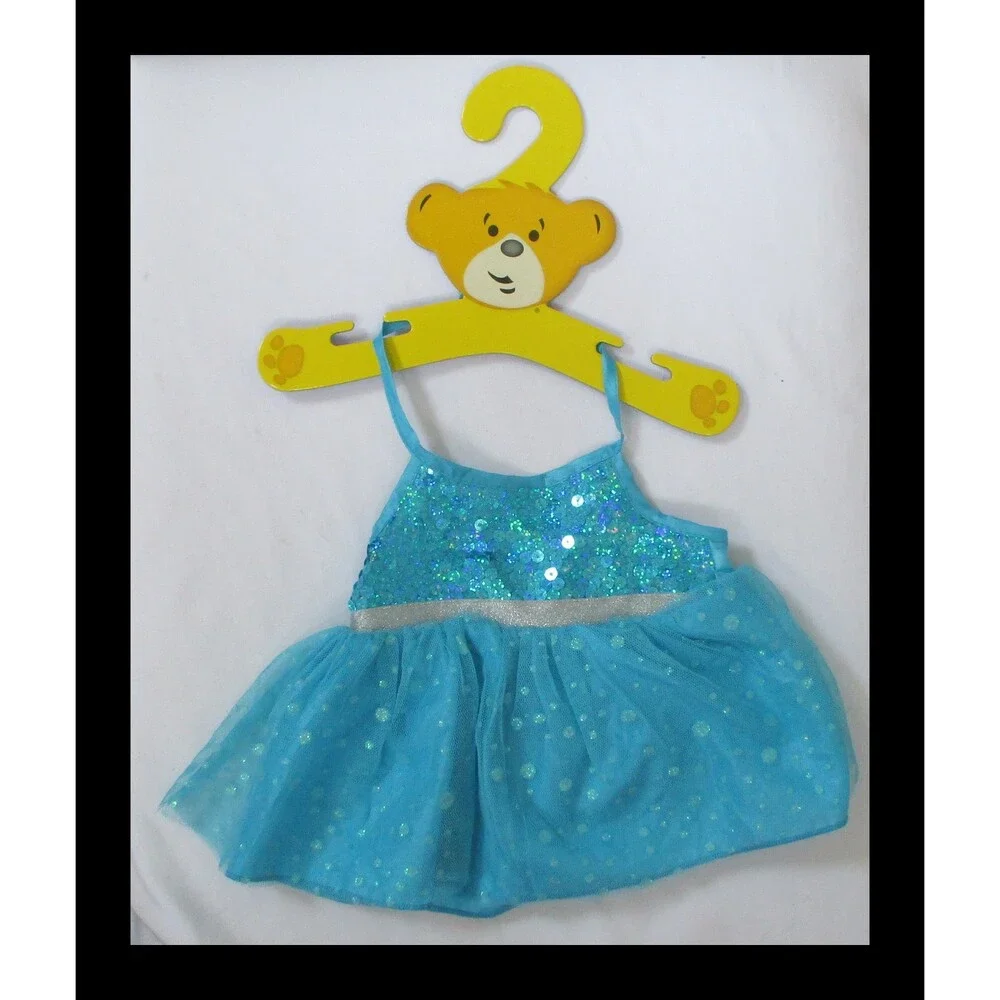 Build A Bear Workshop Teal Dress with Sequin Bodice on Hanger